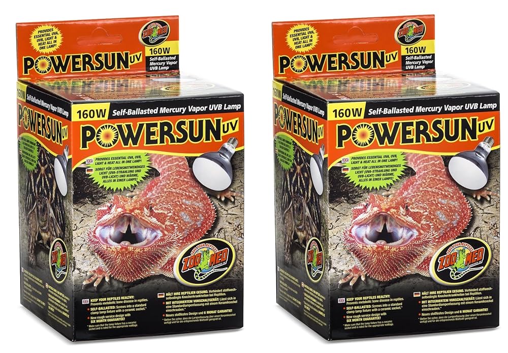 UVランプ Powersun UV 160W Zoo Med PowerSun UV, UVB, 160 watt Heat Lamp Bulb for